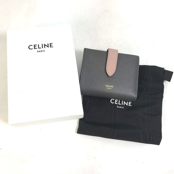 CELINE 10H263BRU.10GV Bicolor Small strap wallet Compact Trifold wallet - Picture 10 of 14
